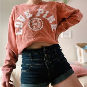 PINK Crewneck sweatshirt (can be cropped)